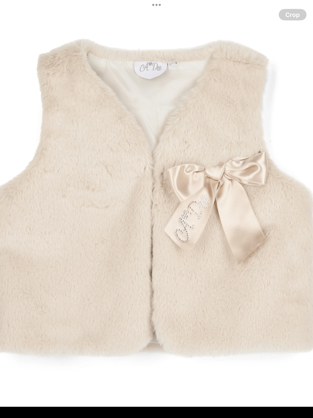 PRE ORDER  ADee Girls Anna Stone Beige Fur Gilet  0726810