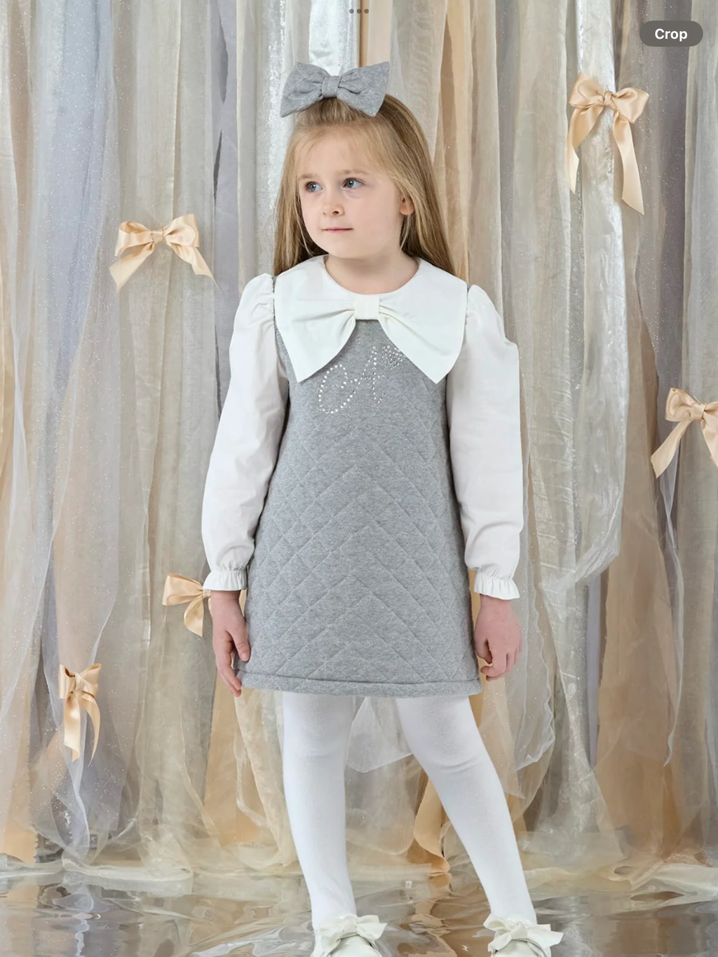 PRE ORDER – A DEE BAMBI QUILTED SWEAT DRESS – GREY MARL   0726811
