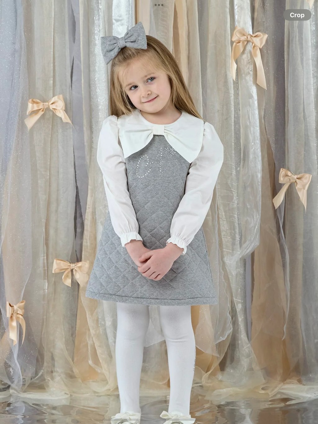 PRE ORDER – A DEE BAMBI QUILTED SWEAT DRESS – GREY MARL   0726811