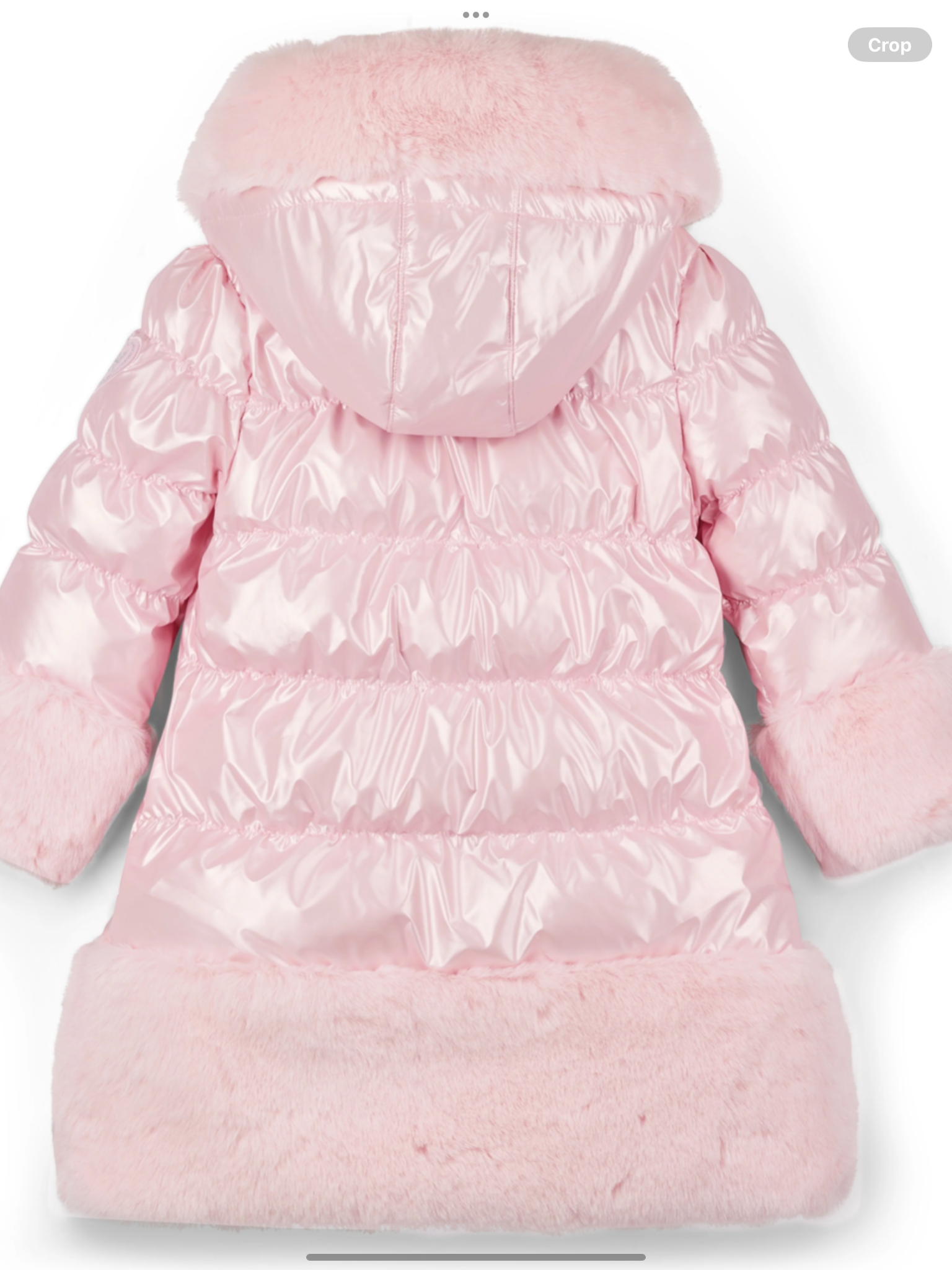 PREORDER A'Dee Girls Pale Pink Fur Trim Coat    0726812