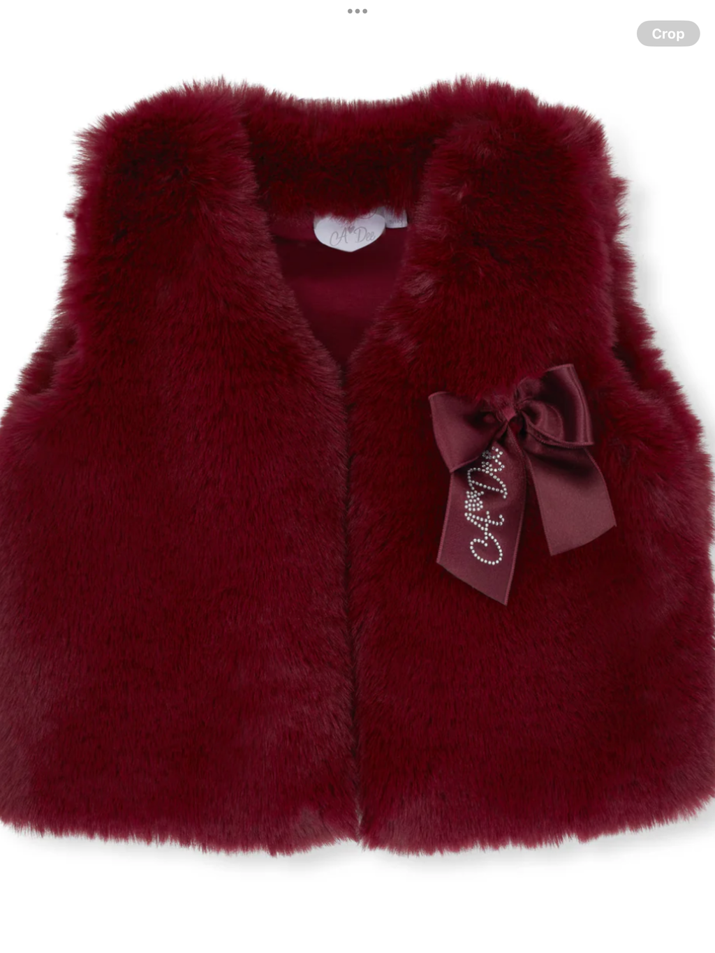 PRE ORDER A DEE Chevron Charm Anna Fur Gilet - Deep Cherry 0726815