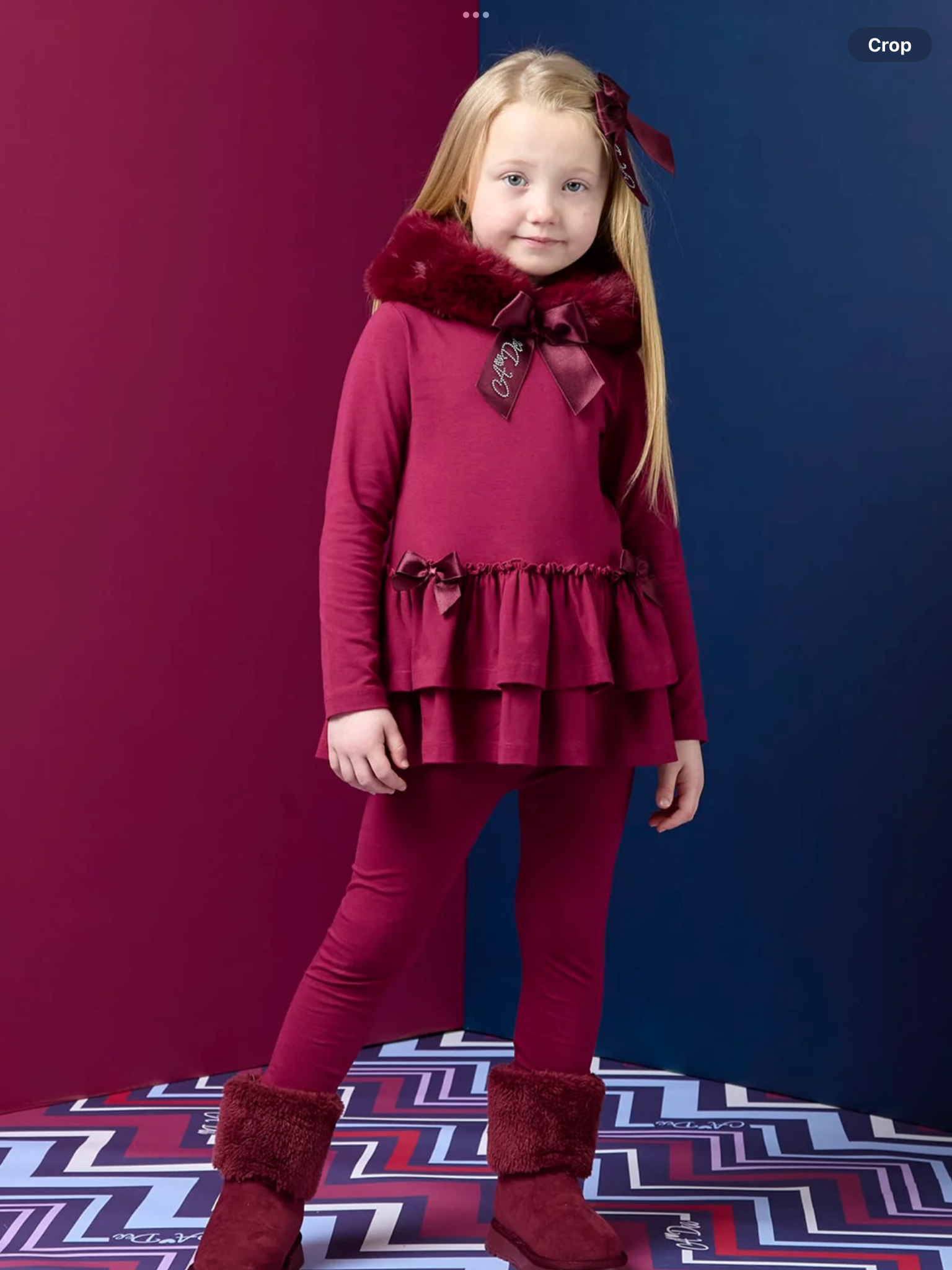 PRE ORDER A Dee Girls Cherry Fur Hood 'Alina' Leggings Set 0726816