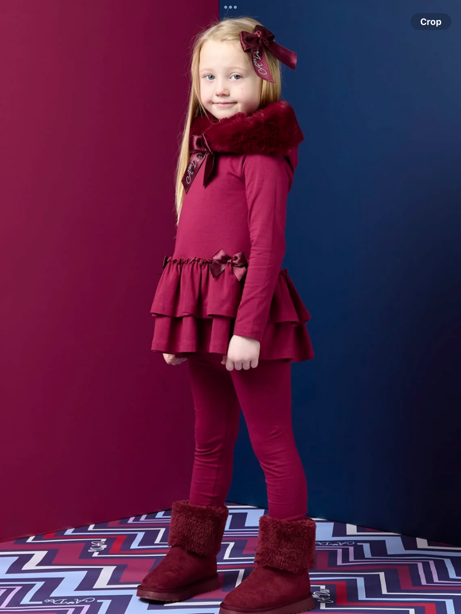PRE ORDER A Dee Girls Cherry Fur Hood 'Alina' Leggings Set 0726816
