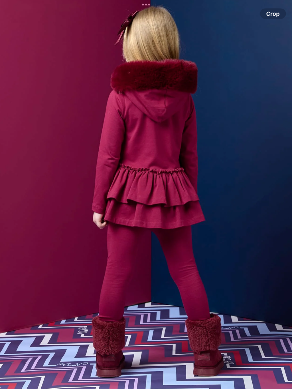 PRE ORDER A Dee Girls Cherry Fur Hood 'Alina' Leggings Set 0726816