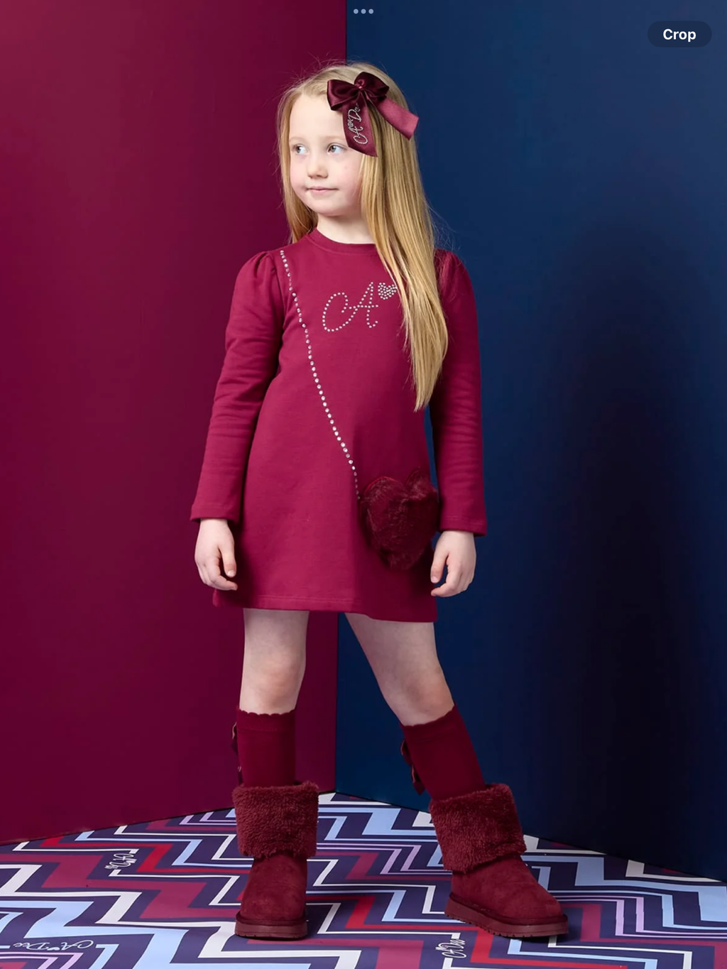 PRE ORDER A DEE Chevron Charm Alyssa Handbag Dress - Deep Cherry 0726818