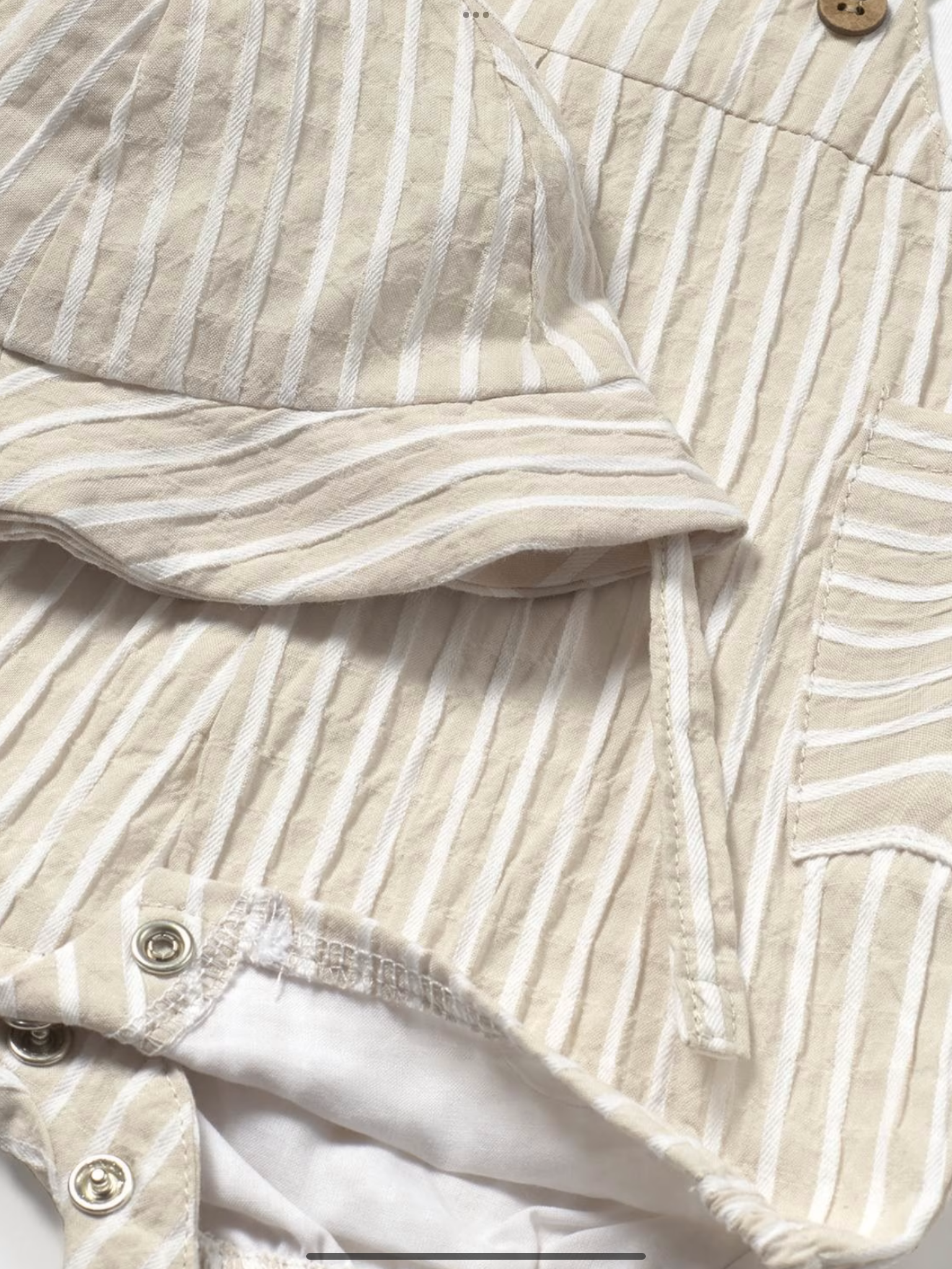 Newborn boy striped faux dungarees romper with striped hat 0425242