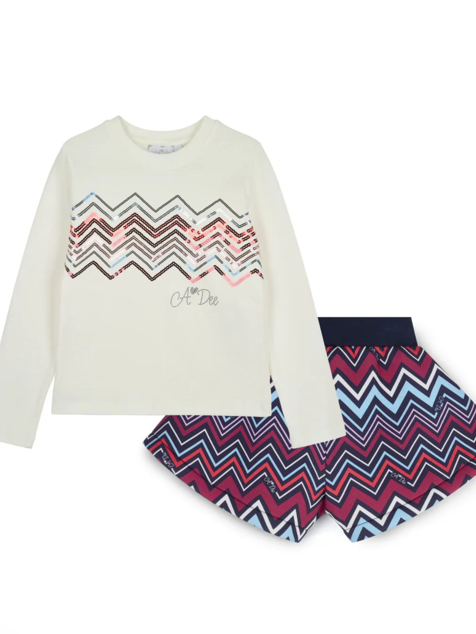 PRE ORDER A Dee Girls Chevron Print 'Clara' Shorts Suit 0726824