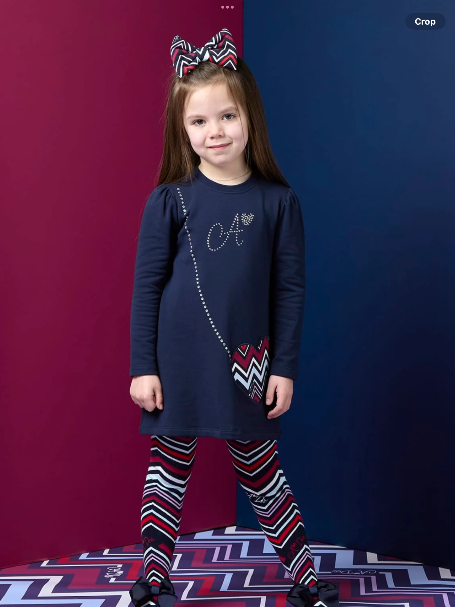 PRE ORDER A DEE Chevron Charm Alyssa Handbag Dress - Navy 0726826