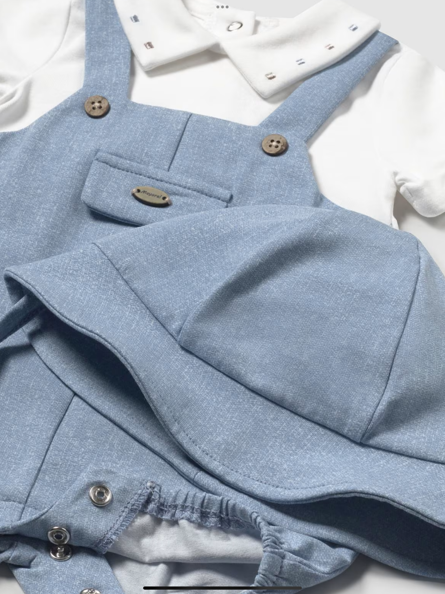 Newborn boy faux dungarees romper with bonnet  0425244