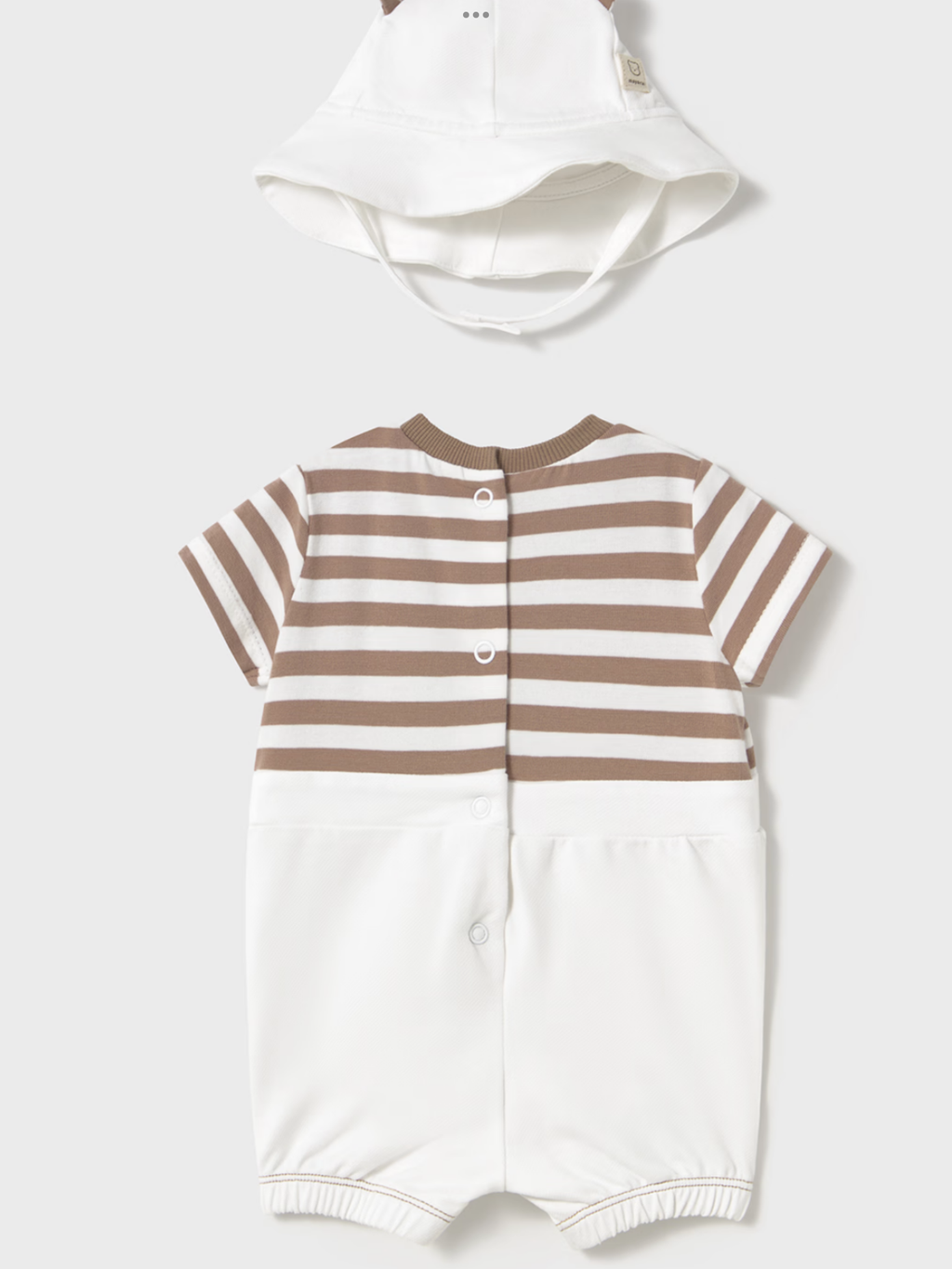 Newborn boy faux teddy dungarees romper with hat 0425245