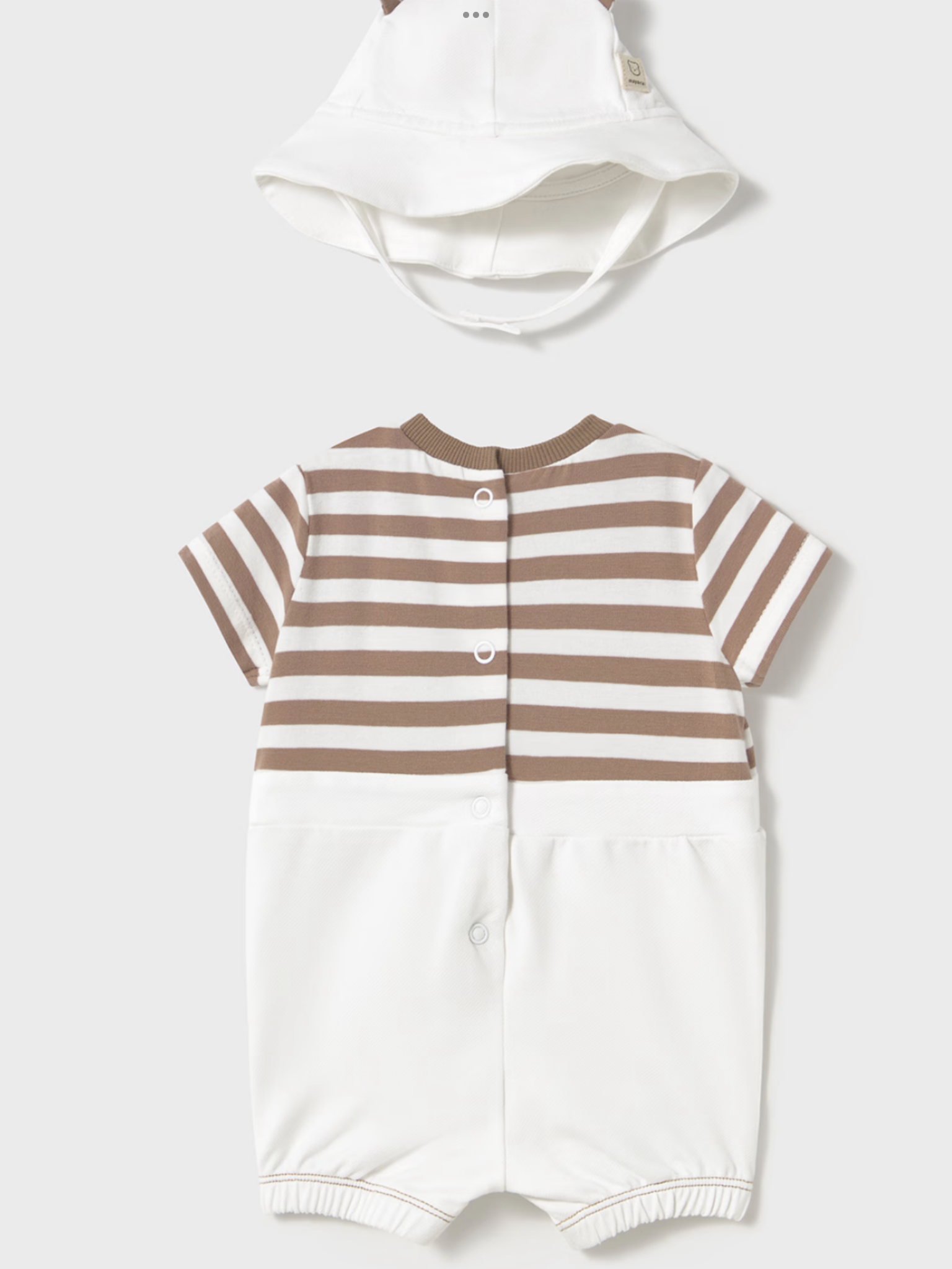 Newborn boy faux teddy dungarees romper with hat 0425245