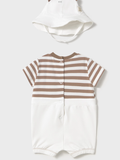 Newborn boy faux teddy dungarees roper with hat 0425245