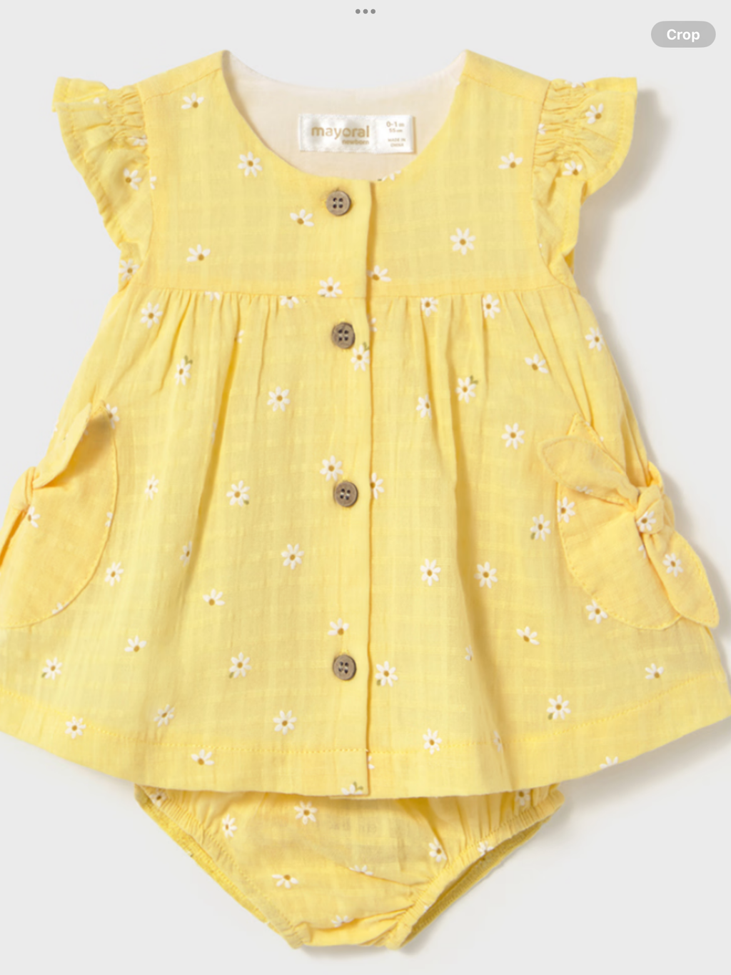 Mayoral  girl button down dress with nappy cover 0425250