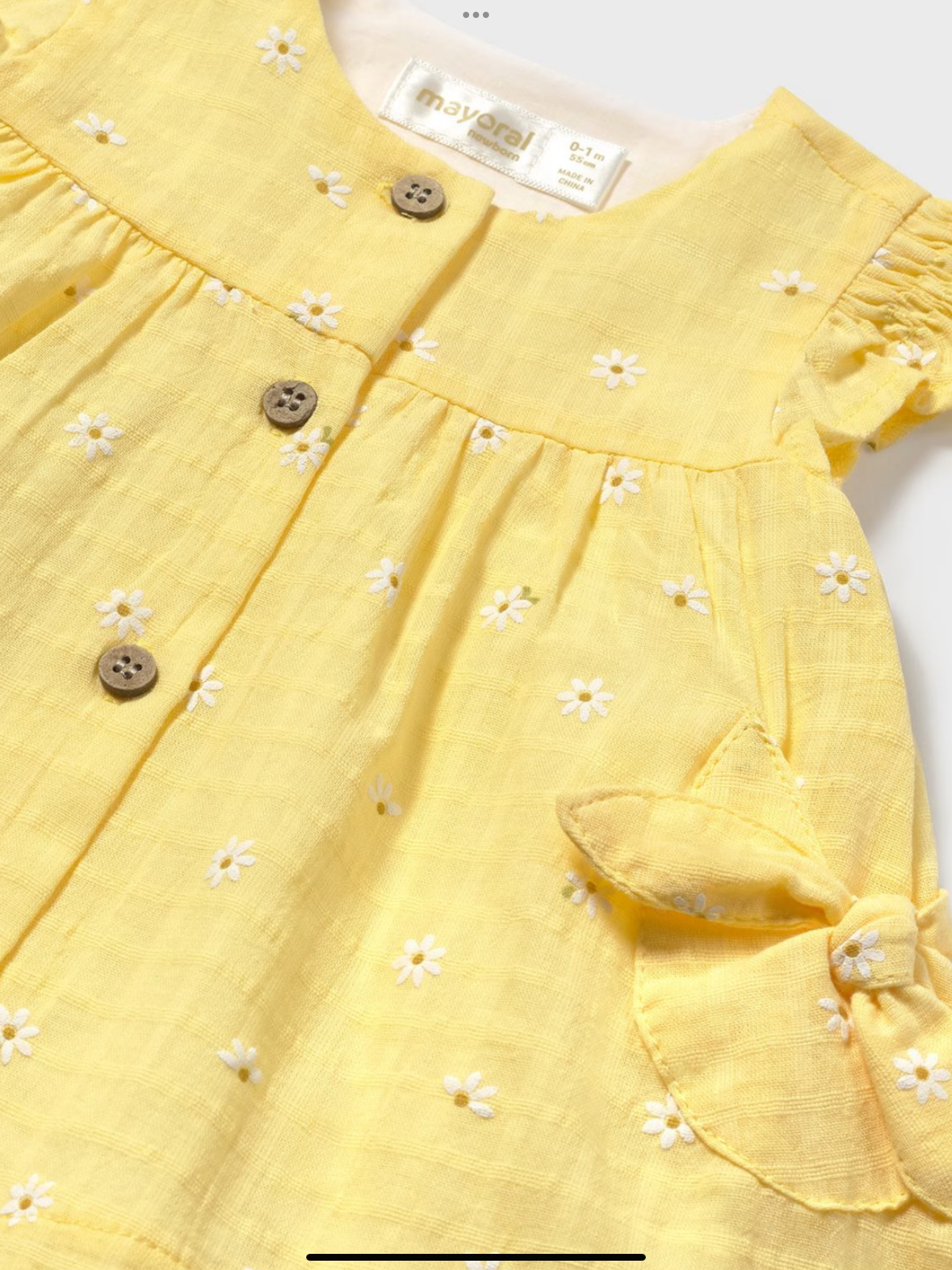 Mayoral  girl button down dress with nappy cover 0425250