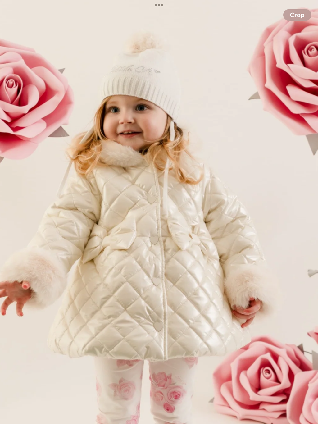 PRE ORDER LITTLE A Little Bloom Dolly Quilted Jacket - Snow White 0726832