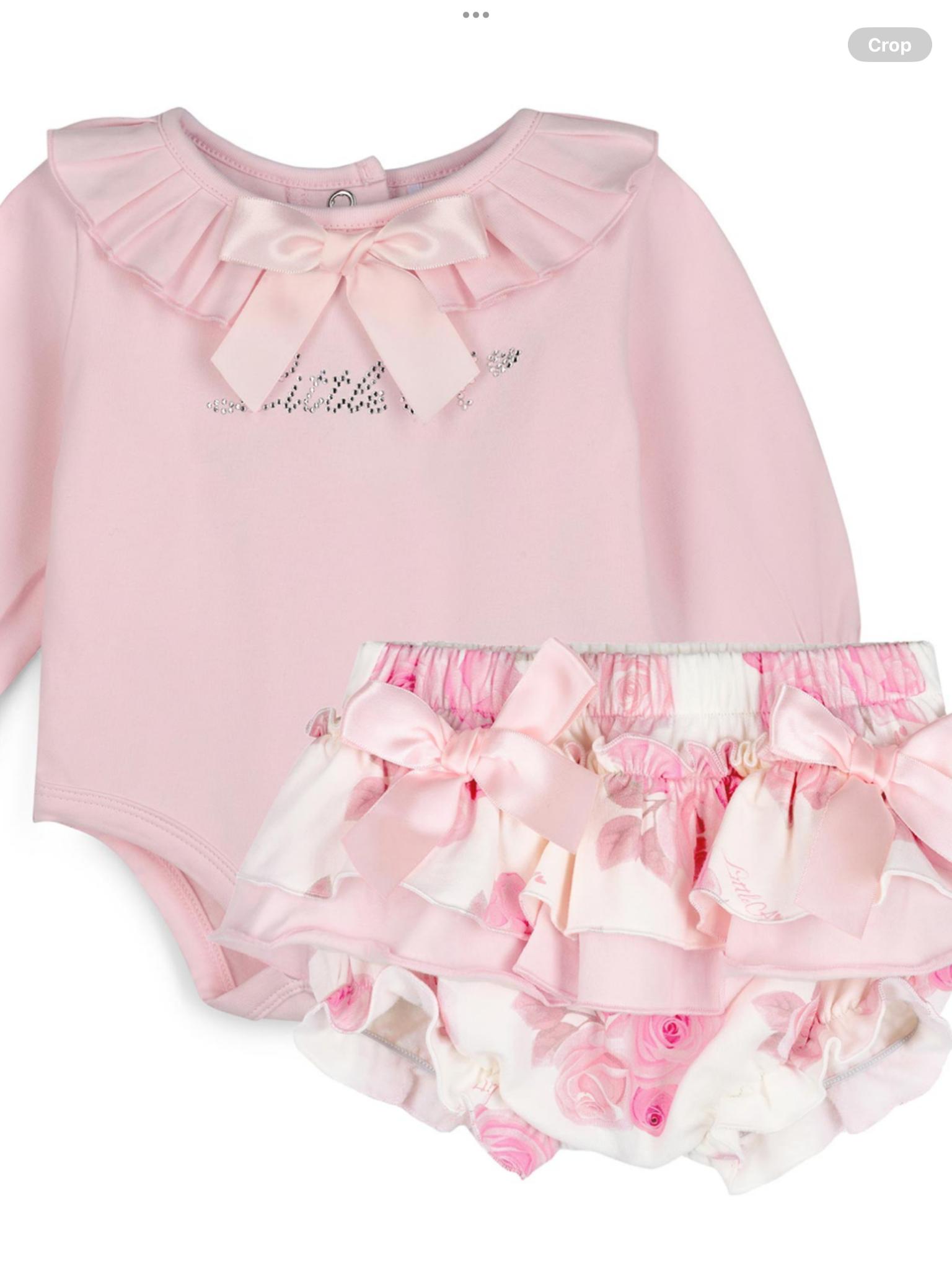 PRE ORDER Little A Girls Little Bloom Collection Deena Rose Print Jam Pant Set - Pale Pink 0726834