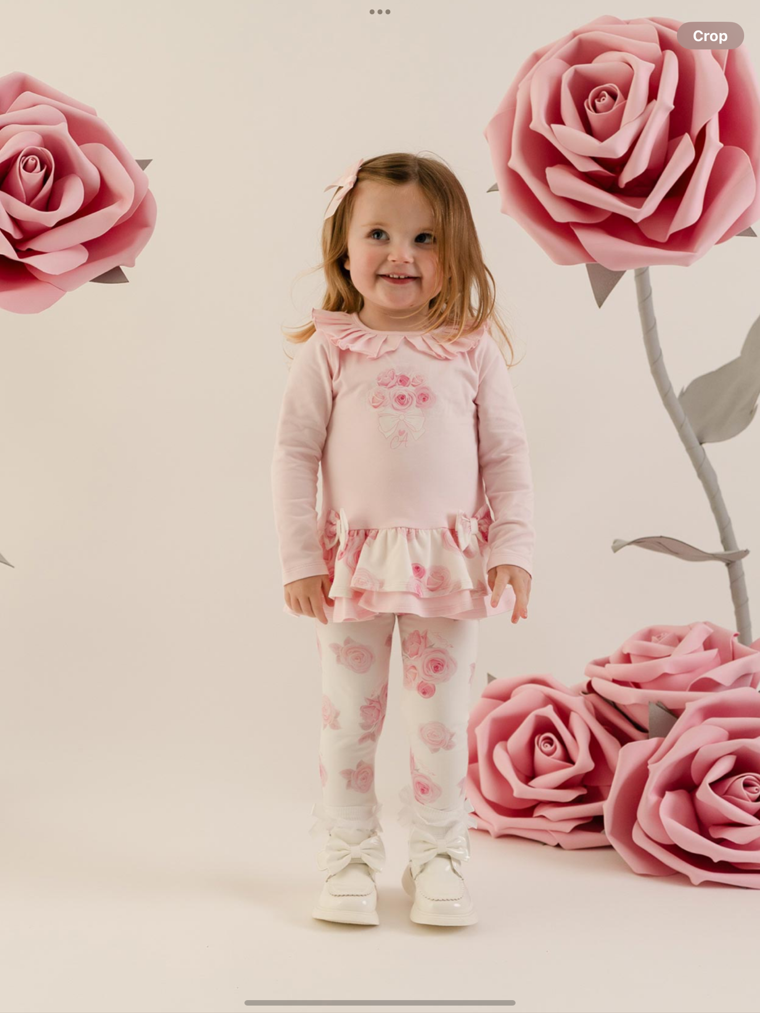 Little A Girls Little Bloom Collection Daisy Rose Print Legging Set - Pale Pink 0726835