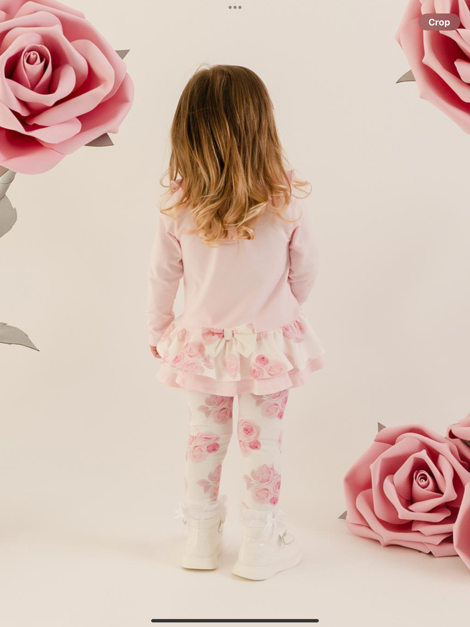 PRE ORDER Little A Girls Little Bloom Collection Daisy Rose Print Legging Set - Pale Pink 0726835