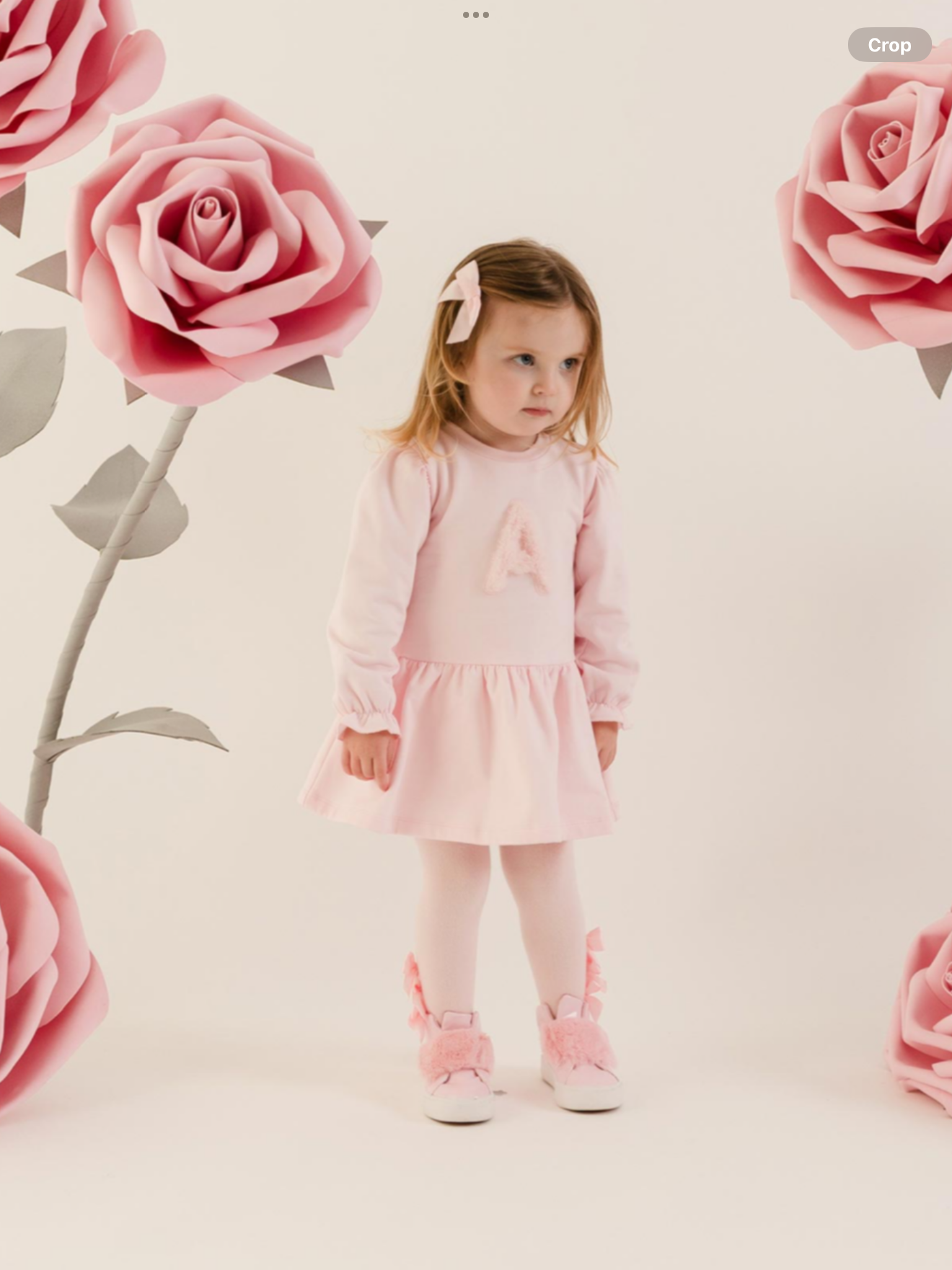 PRE ORDER PRE ORDER Little A Girls Little Bloom Collection Dream Fur Initial Dress - Pale Pink 0726836