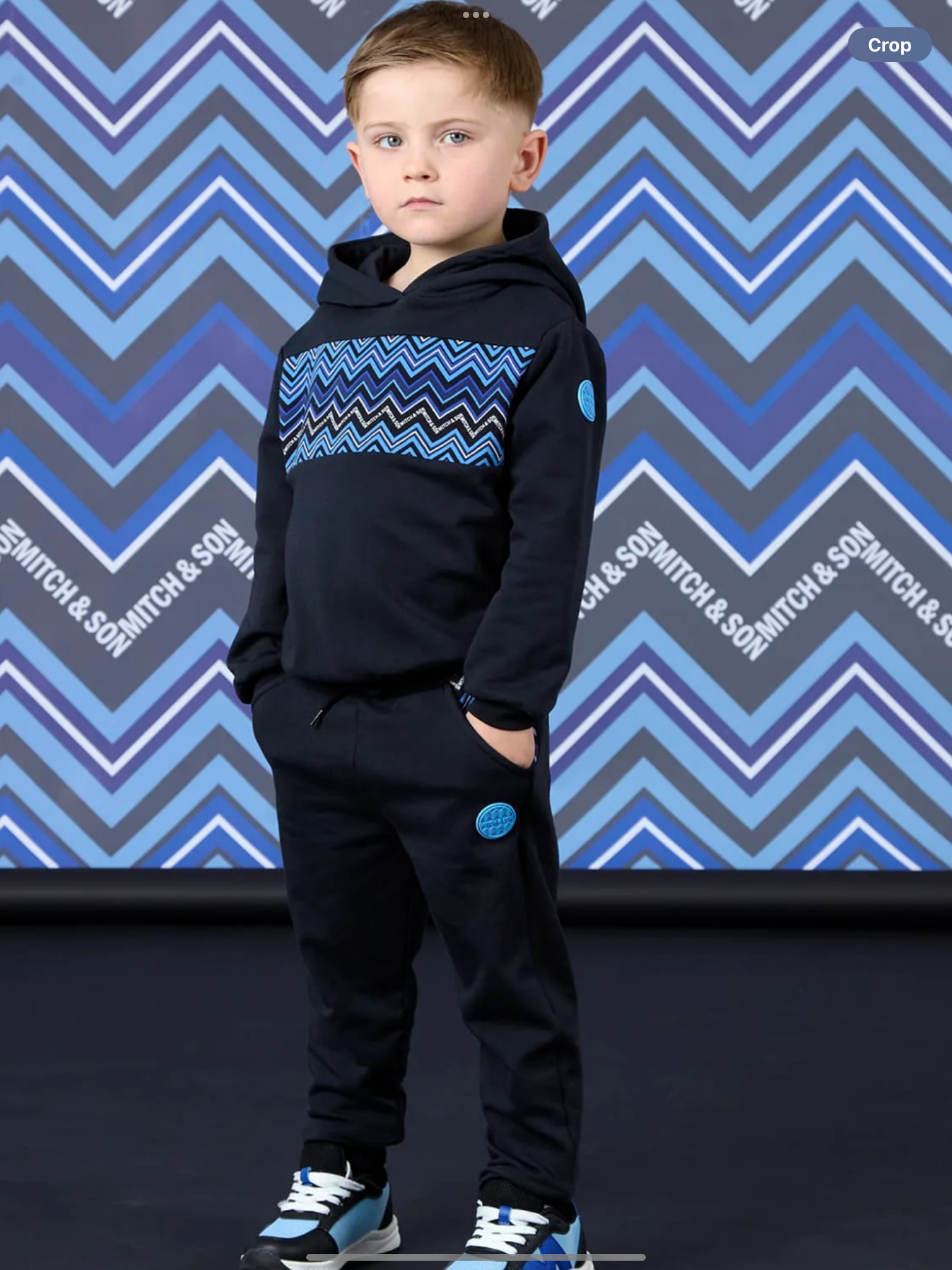 Mitch & Son Winter Chevron Watson Zig Zag Hoodie Tracksuit - Black 0826789