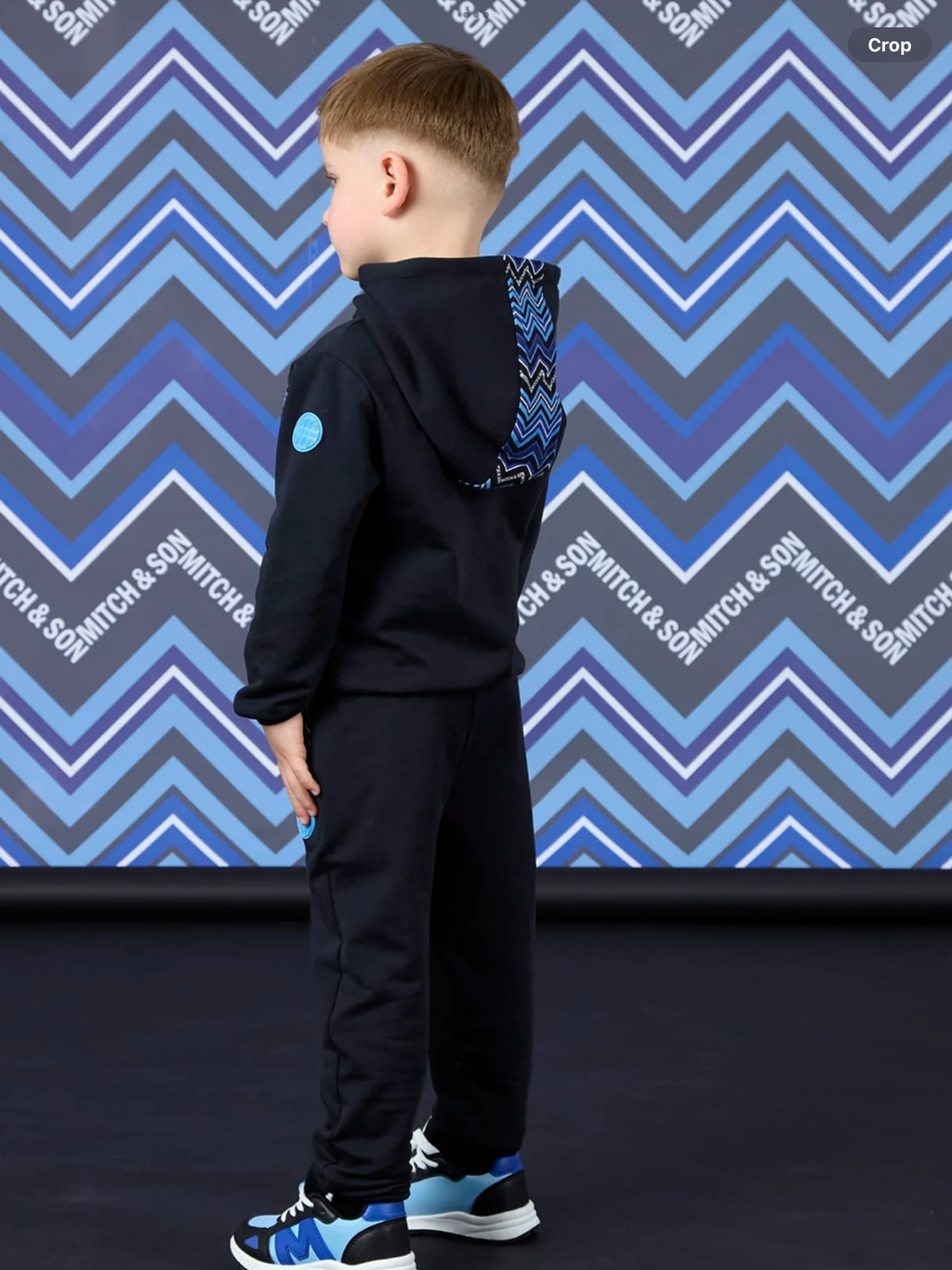 Mitch & Son Winter Chevron Watson Zig Zag Hoodie Tracksuit - Black 0826789