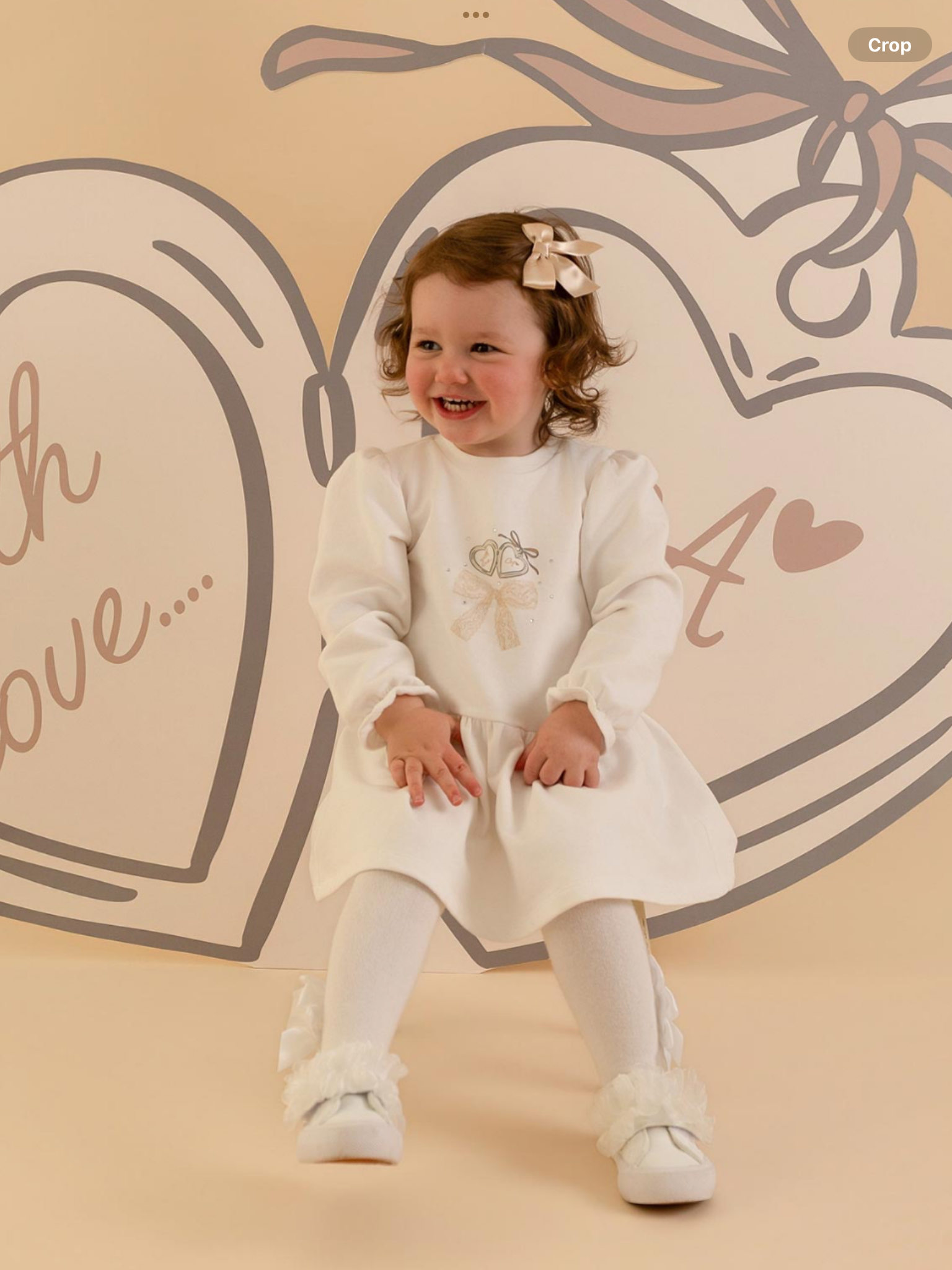 Little A Girls Little Locket Collection Delilah Sweat Dress - Snow White  0826794