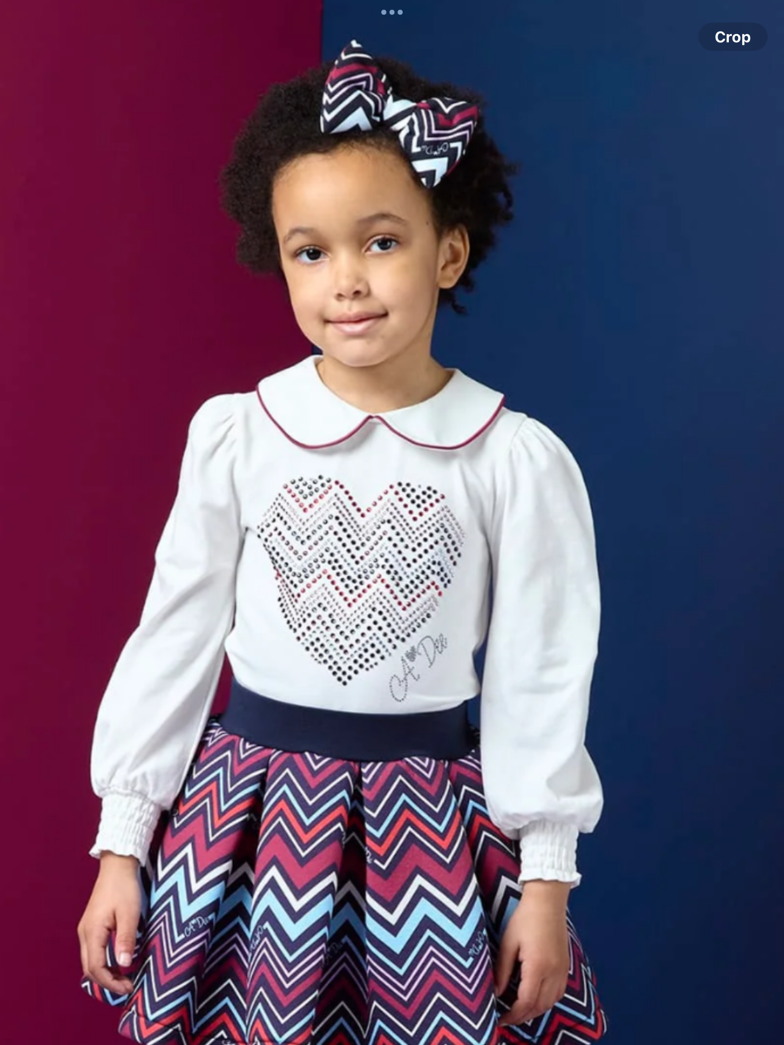 A DEE Chevron Charm Chloe Chevron Print Skirt Set - Snow White    0826801