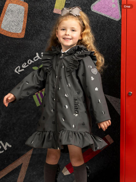 ADee Stella frilled raincoat in greyPRE ORDER 0625319