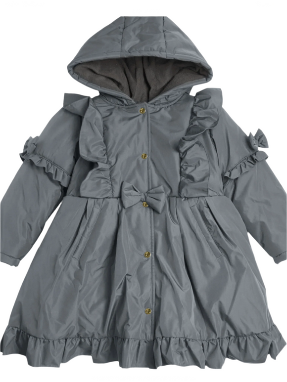 PRE ORDER Caramelo Girls Grey Skirted Coat, Frill  0625329
