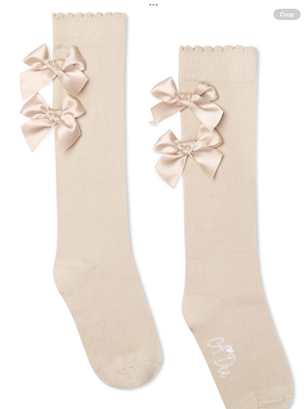 A Dee Eau De Adee Ariel Bow Knee High Socks - Stone Beige 0926859