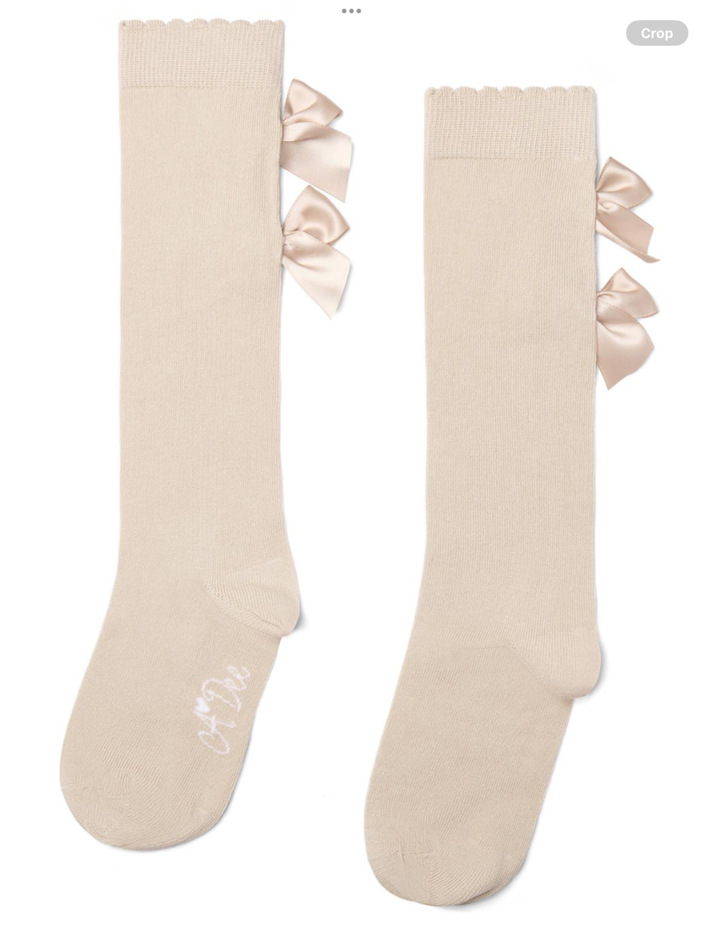 A Dee Eau De Adee Ariel Bow Knee High Socks - Stone Beige 0926859