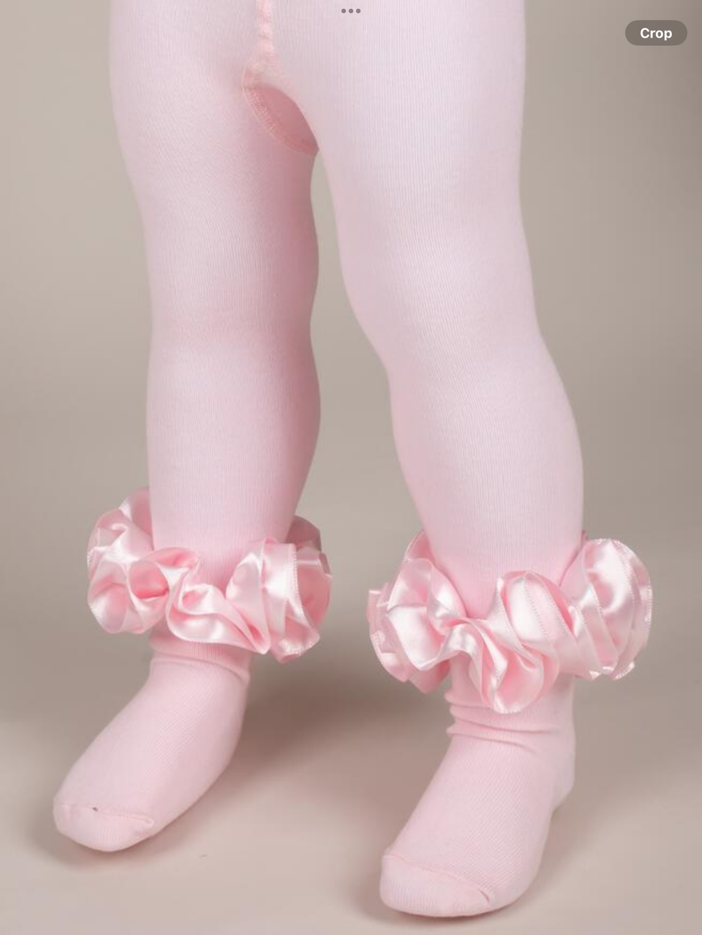 Caramelo Kids Satin Ribbon Ruffle Ankle Tights - Pink 0926868
