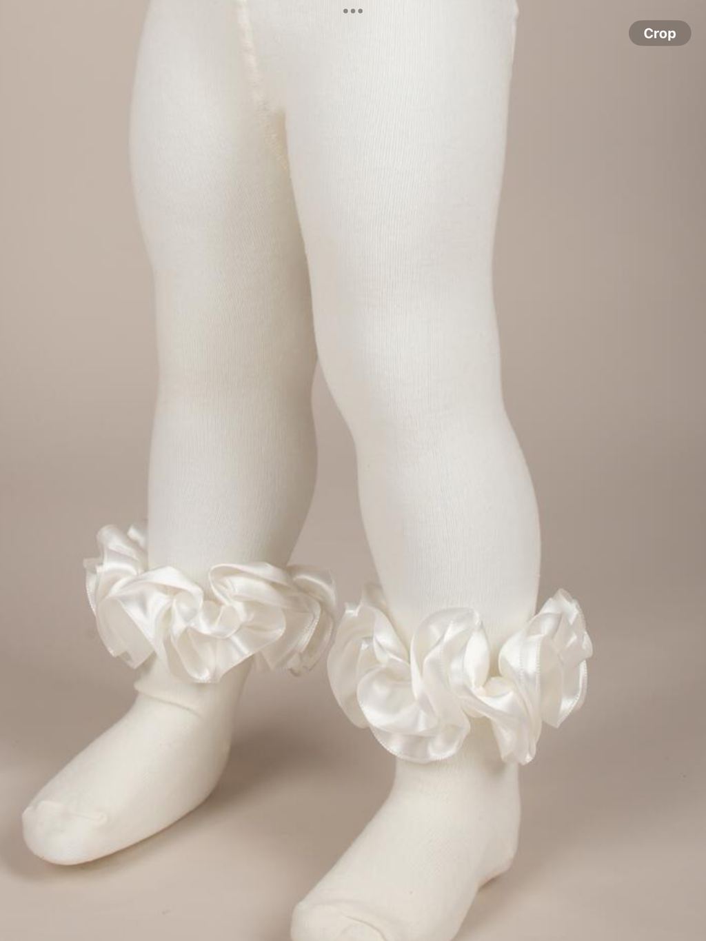 Caramelo Kids Satin Ribbon Ruffle Ankle Tights - Ivory 0926869