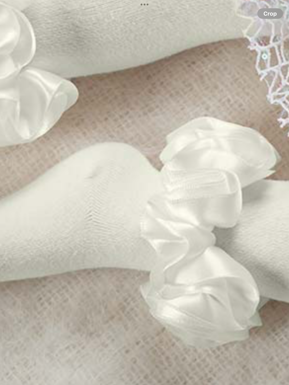 Caramelo Kids Satin Ribbon Ruffle Ankle Tights - White 0926870