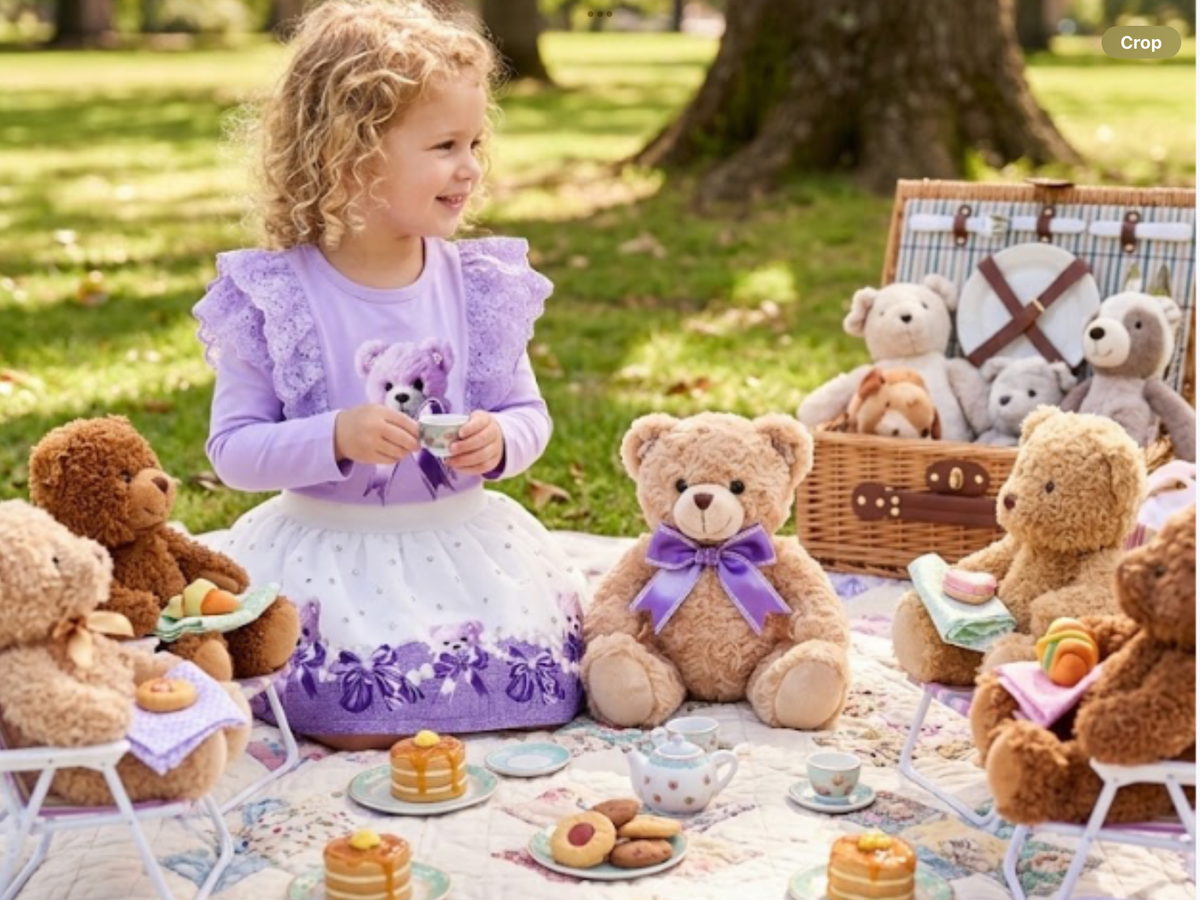 Giorgio Bambini Girls Diamante Teddy Ruffle Top & Skirt Set 0926881