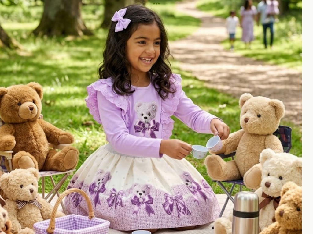 Giorgio Bambini Girls Diamante Teddy Ruffle Top & Skirt Set 0926881