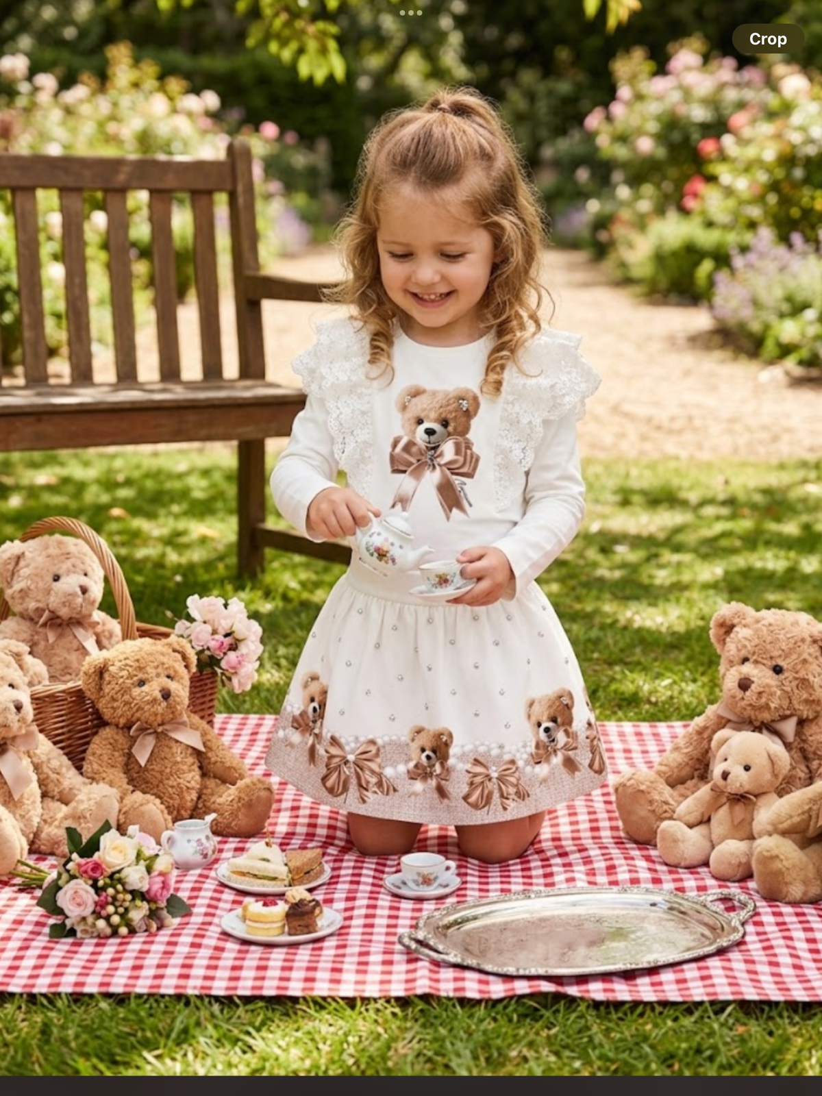 Georgio bambini skirt set in cream and brown  0926882