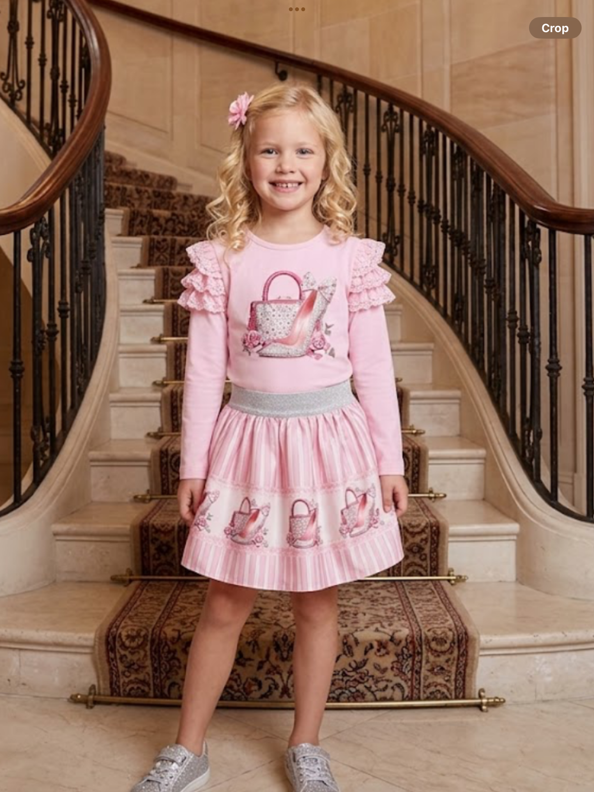 Giorgio Bambini girls ruffle top and skirt set  0926887