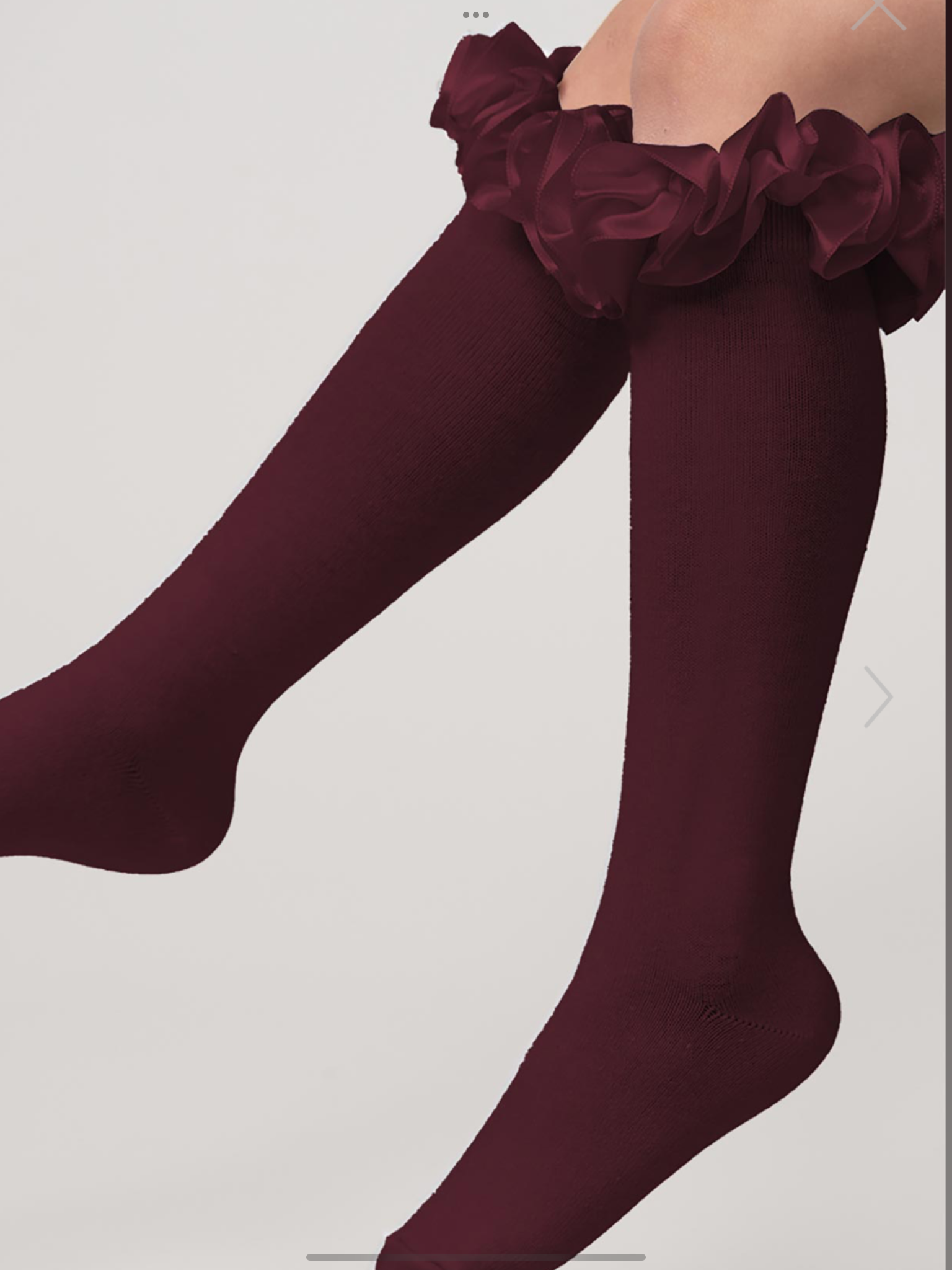 Caramelo kids maroon ruffle socks 0725225