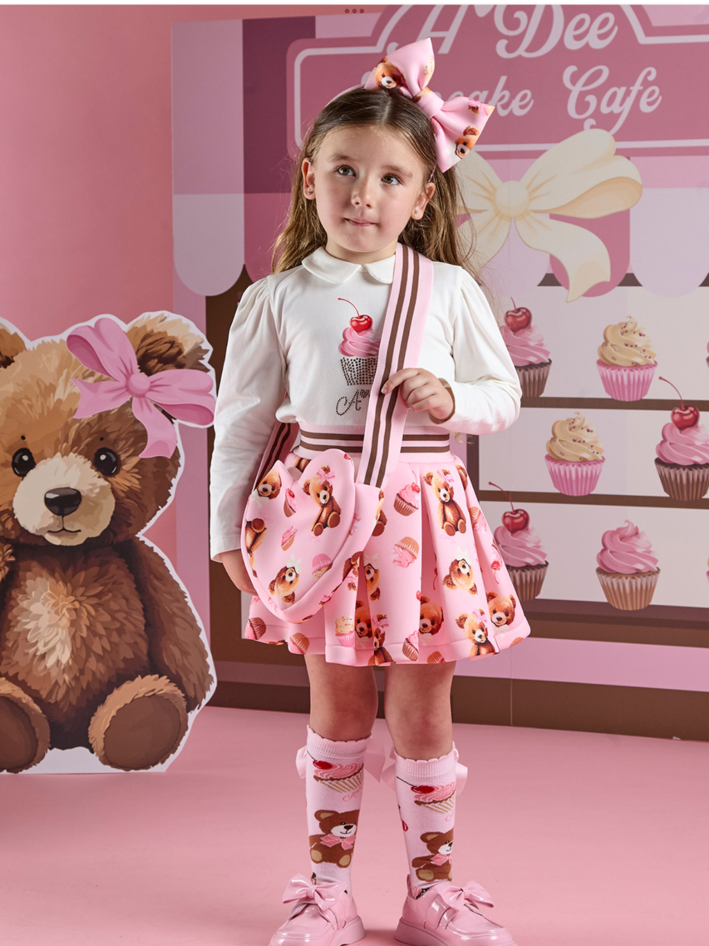 ADee Mabel bear print skirt set 0725240
