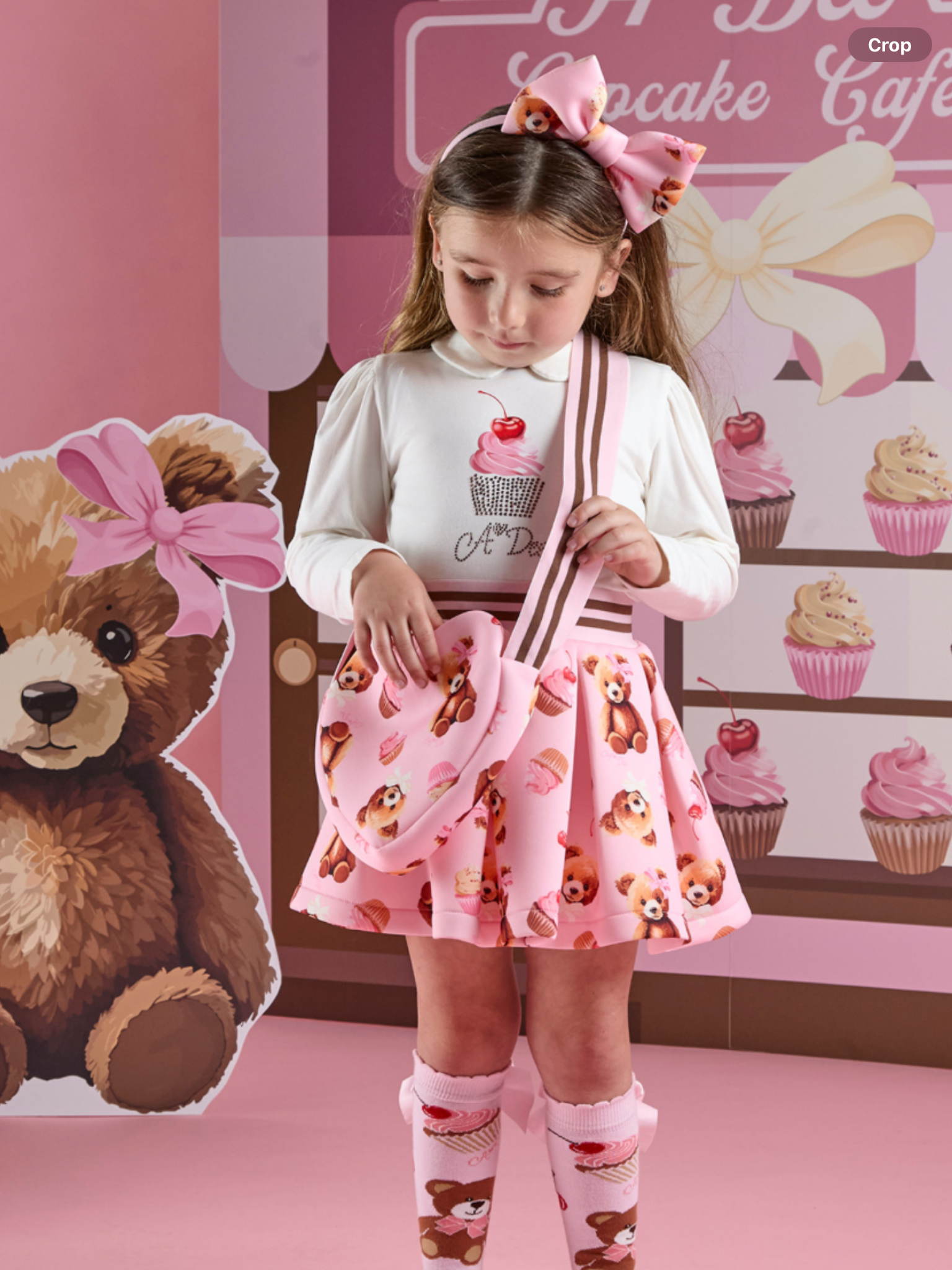 ADee Mabel bear print skirt set 0725240