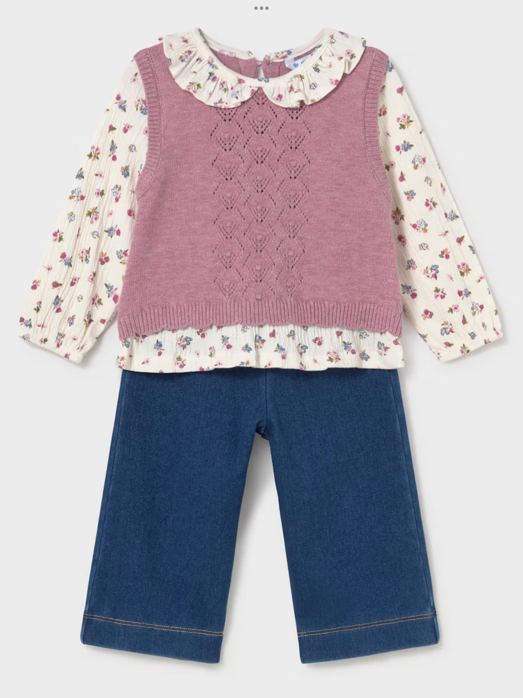 Mayoral trousers and blouse set with vest 1026905