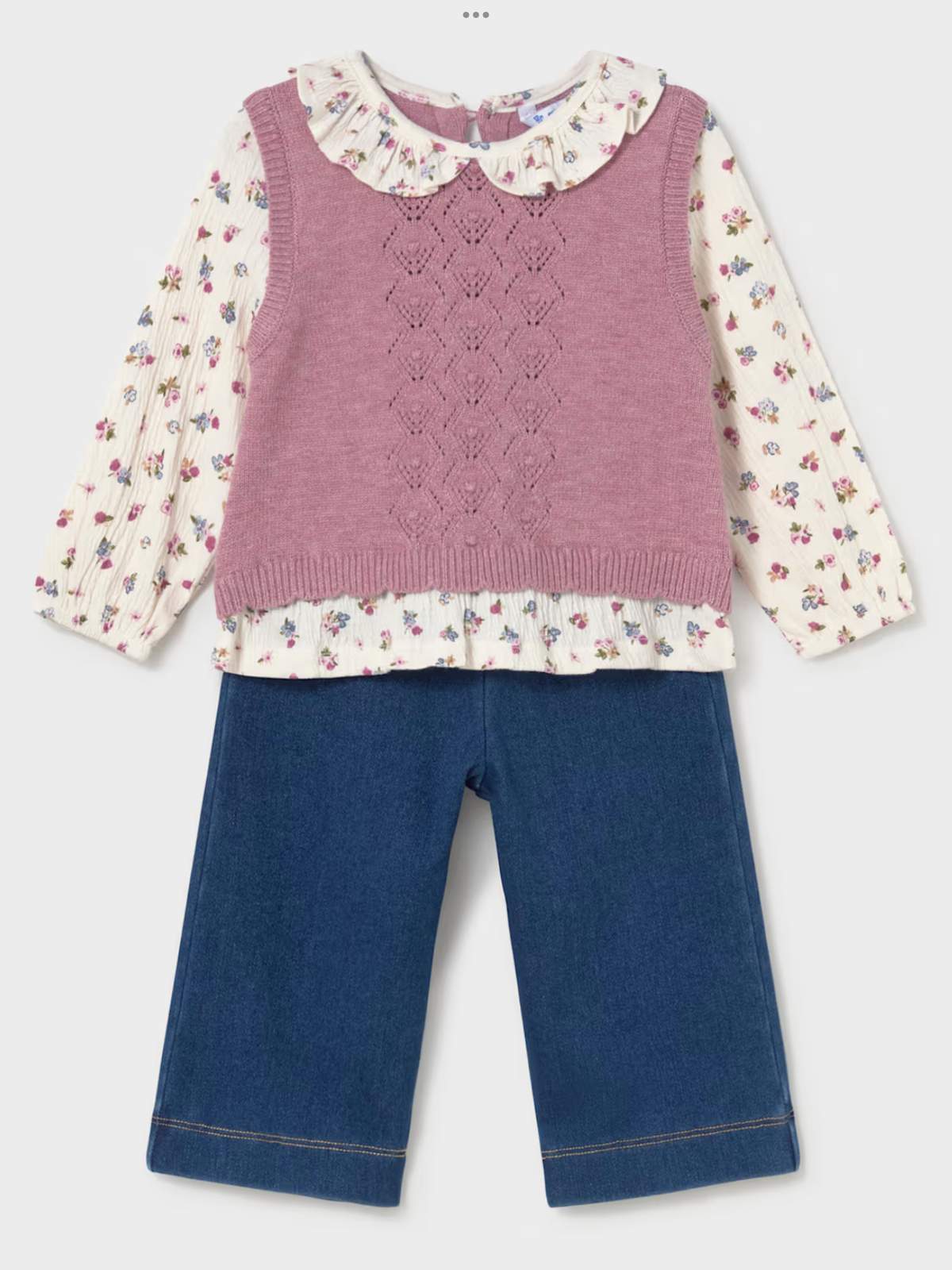 Mayoral trousers and blouse set with vest 1026905