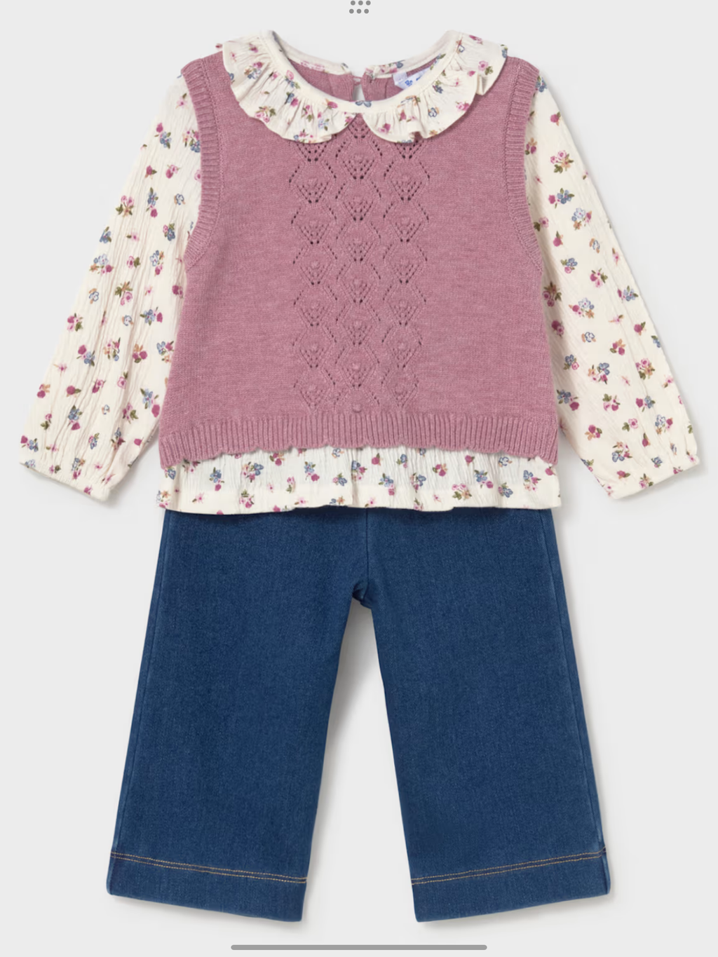 Mayoral trousers and blouse set with vest 1026905