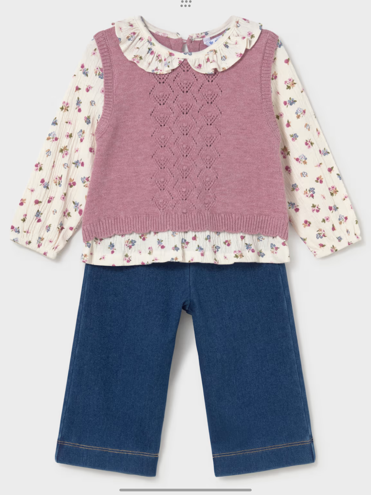 Mayoral trousers and blouse set with vest 1026905