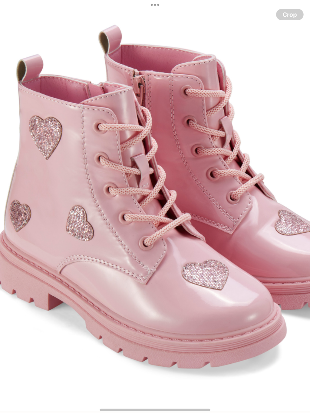 ADEE Girls Pink Lace Up Boots With Cut Out Hearts - AMORE (W255103) 0725249