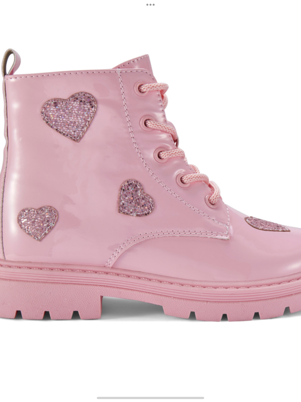 ADEE Girls Pink Lace Up Boots With Cut Out Hearts - AMORE (W255103) 0725249