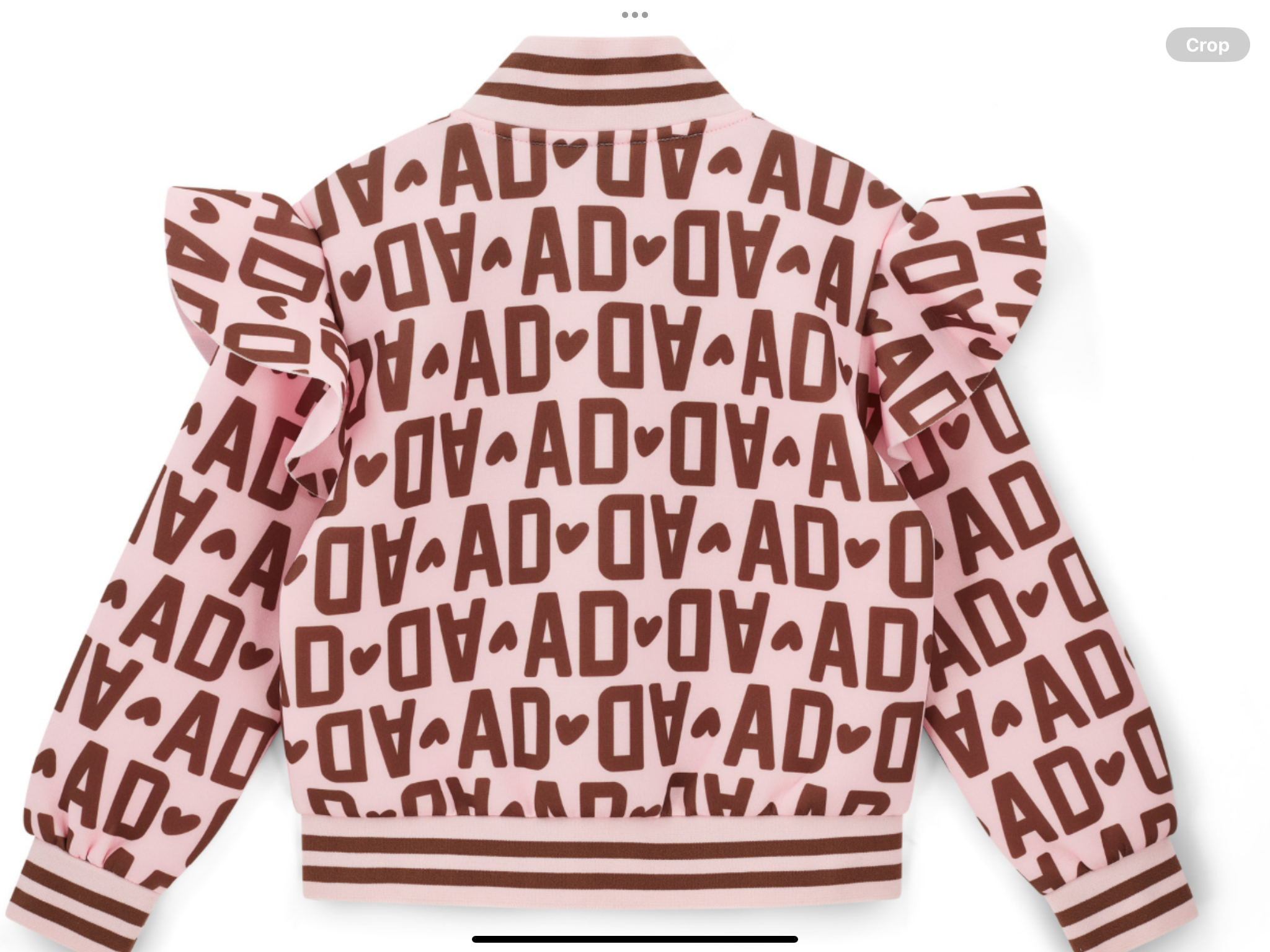 ADEE Girls Pink/Brown Initial Printed Bomber Jacket - MELODY  0725250