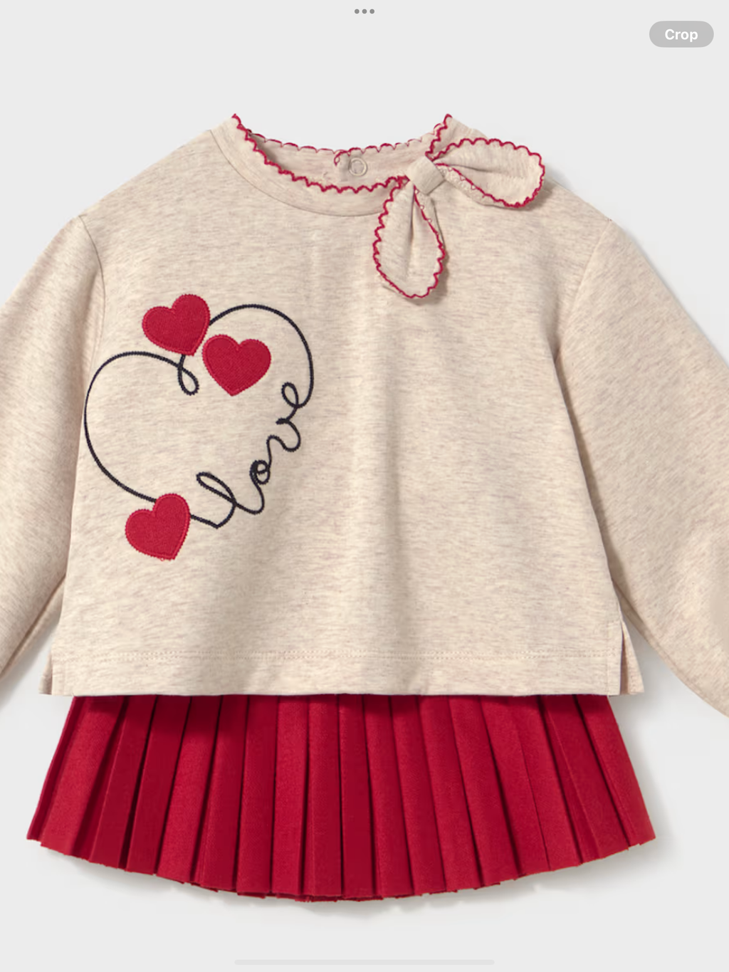 Mayoral Heart Jumper and Pleated Skirt Set 1026910