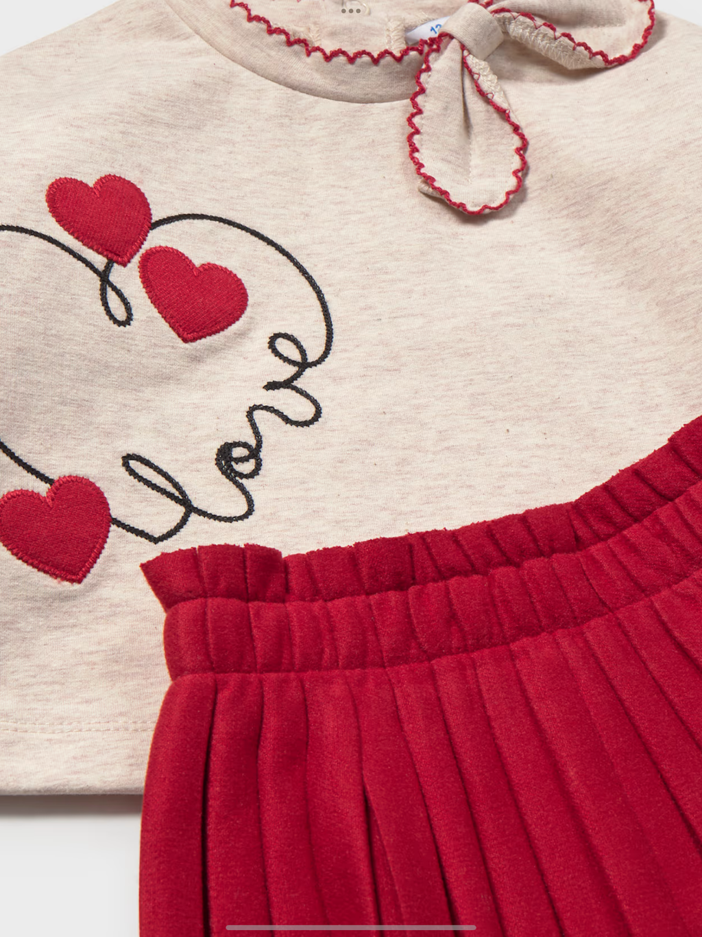 Mayoral Heart Jumper and Pleated Skirt Set 1026910